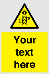 Custom warning RF radiation transmitter